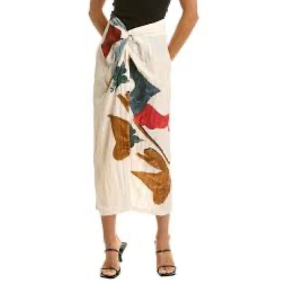 Vince Abstract Painted Draped Knot Skirt NWT Size XS - Picture 8 of 10